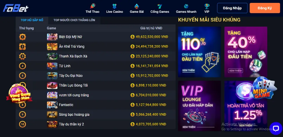 Mẫu đăng nhập 96win Casino